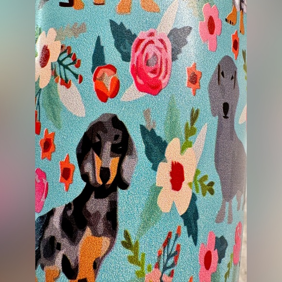 New Dachshund Dogs & Roses Stainless Steel Metal Travel Mug Cup Tumbler 20oz - Picture 5 of 9